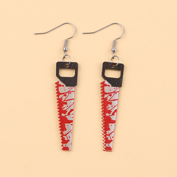 Wholesale  Acrylic Earrings Horror with Blood Mirror Dagger Chopper Axe Earrings Ear Accessories