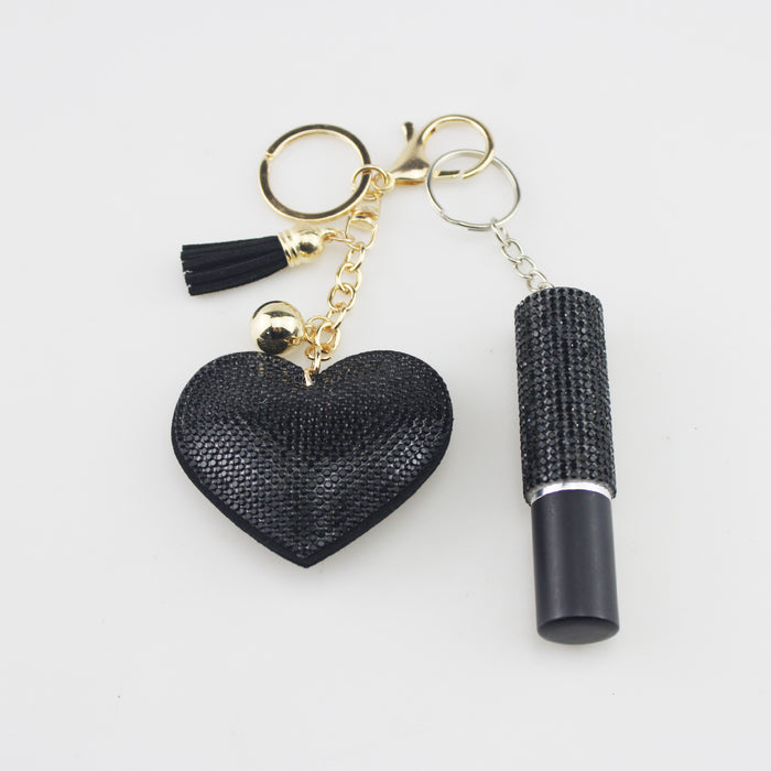 Wholesale Plastic Diamond Heart 5ml Perfume Bottle Keychain JDC-KC-TouMS035