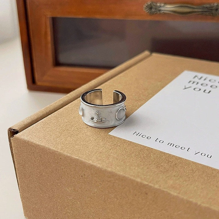 Wholesale Cat' s eye gemstone Saturn element wide rings