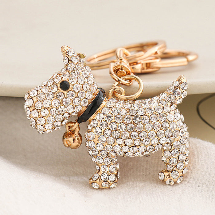 Wholesale Rhinestone Puppy Alloy Keychain JDC-KC-ChaoK045