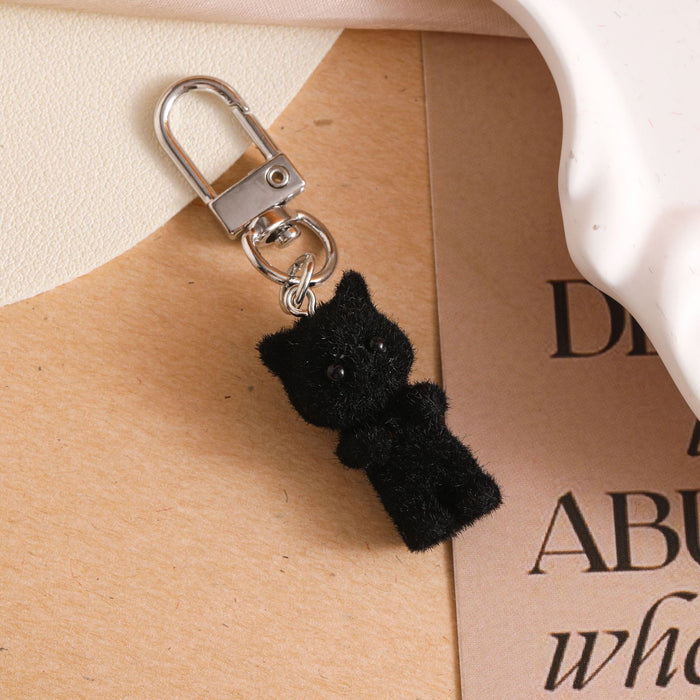 Wholesale Cute cartoon plush cat keychain pendant hanging decoration resin exquisite backpack bag car keychain