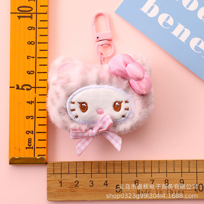 Wholesale 5 PCS Cute big-eared animal leopard print cat keychains