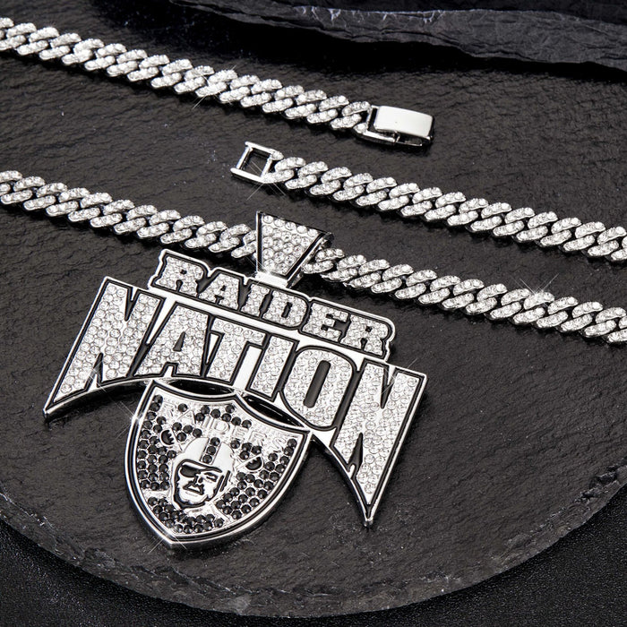 Wholesale Raiders hip-hop Cuban necklace