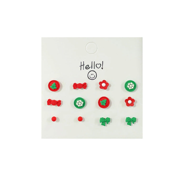 Wholesale Alloy Earrings Christmas Cute Candy Snowflakes JDC-ES-shuangx005