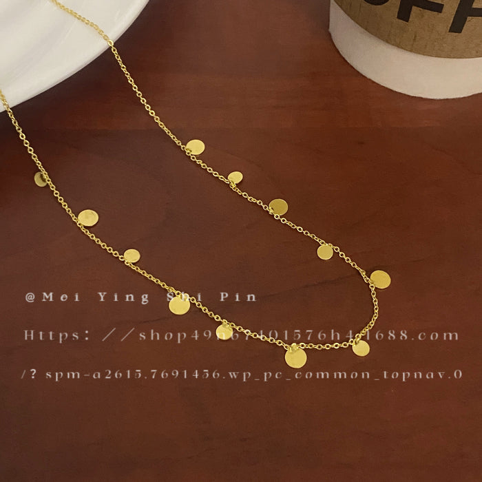 Wholesale sunflower pendant beaded necklace versatile stacked clavicle chain gift