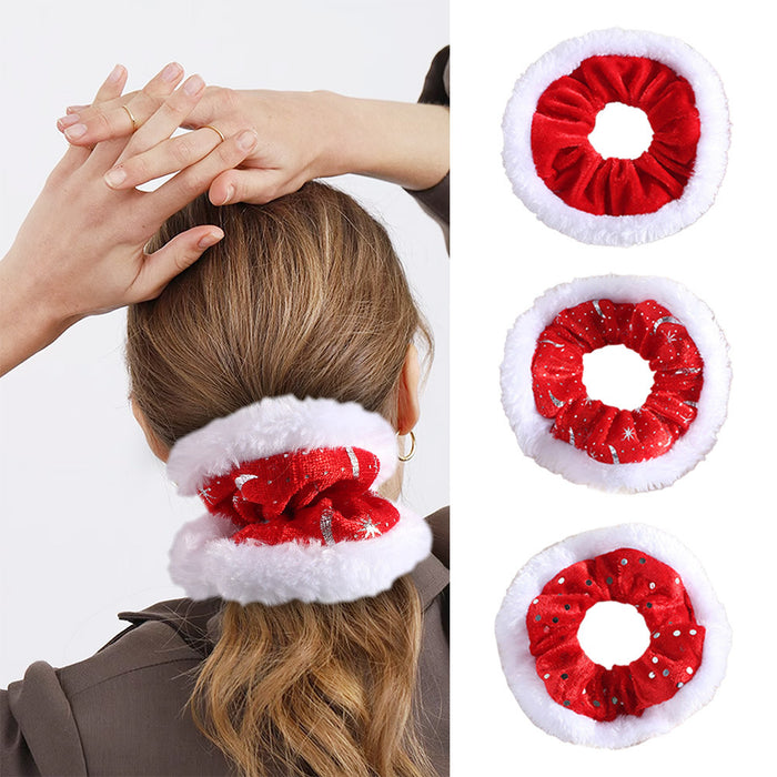 Wholesale Christmas Plush Hair Scrunchies JDC-HS-Heqin003