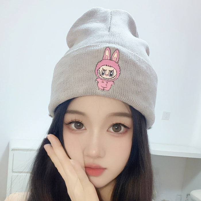 Wholesale Cartoon wool hat embroidered knit hat
