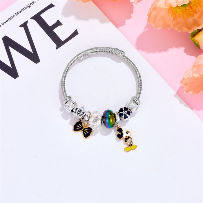 Wholesale Cartoon Diamond Bow Stainless Steel Bracelet JDC-BT-xiaobo004