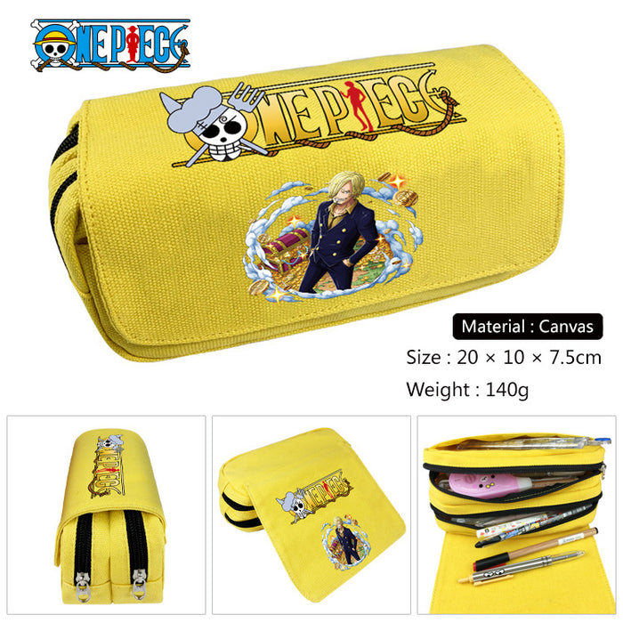 Wholesale Anime Canvas Pencil Case Multifunctional School Stationery Pouch For Students