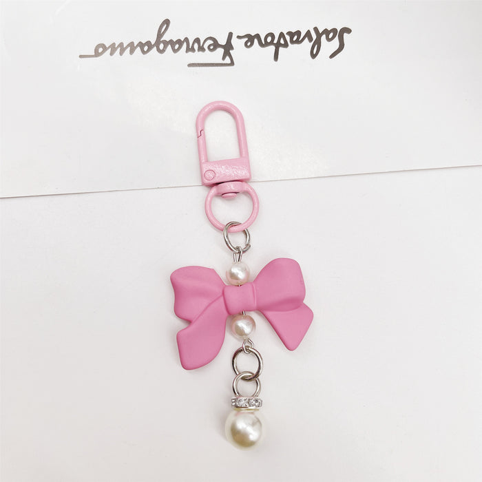 Wholesale Soft Touch Lacquer Bow Keychain Mixed Color Plastic Bag Charm MOQ≥2