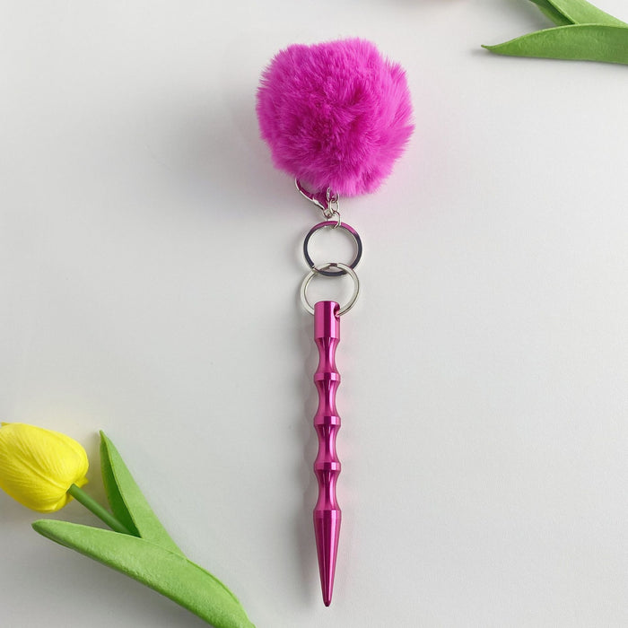 Wholesale Stick Pen Shaped Pom Pom 2 Piece Set Keychain JDC-KC-ZY034