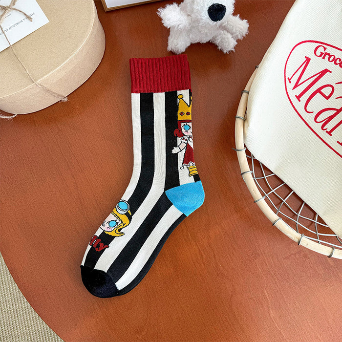 Wholesale Cute socks for women,  mid-calf socks,  cotton socks,  spring and autumn style,  personalized long socks