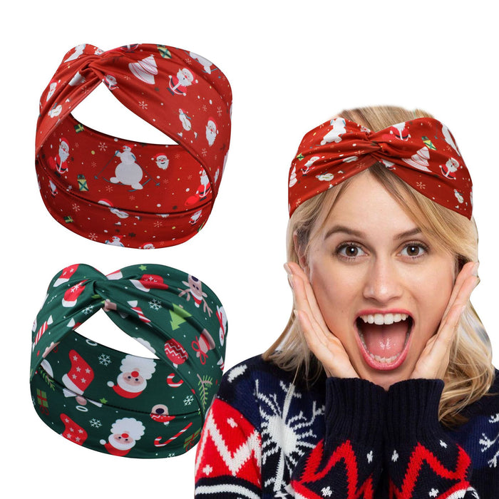 Wholesale Christmas Cross Elastic Yoga Sports Headband JDC-HD-Jint003