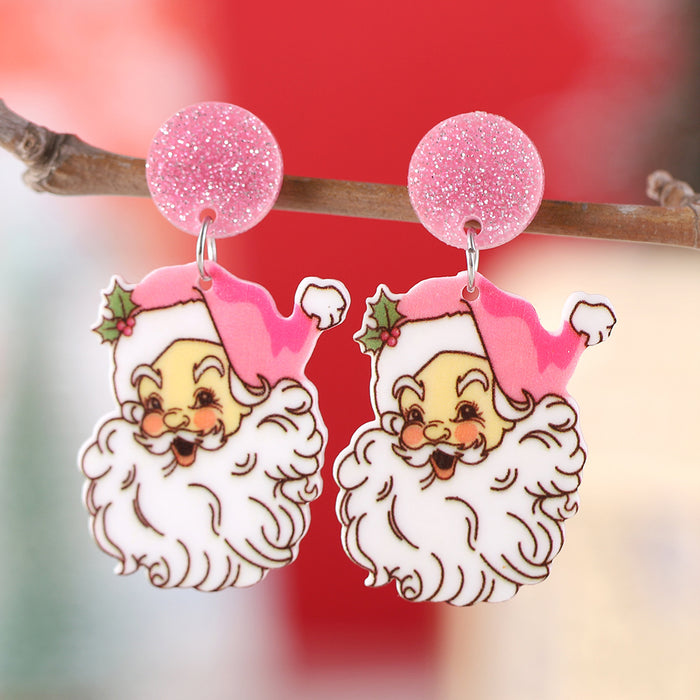 Wholesale Cute pink pendant earrings for Christmas
