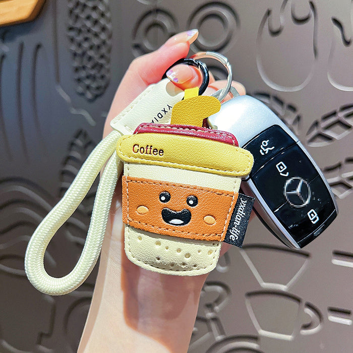 Wholesale Creative cartoon leather snacks, keychains, cute French fries, exquisite bags, pendants, small gifts