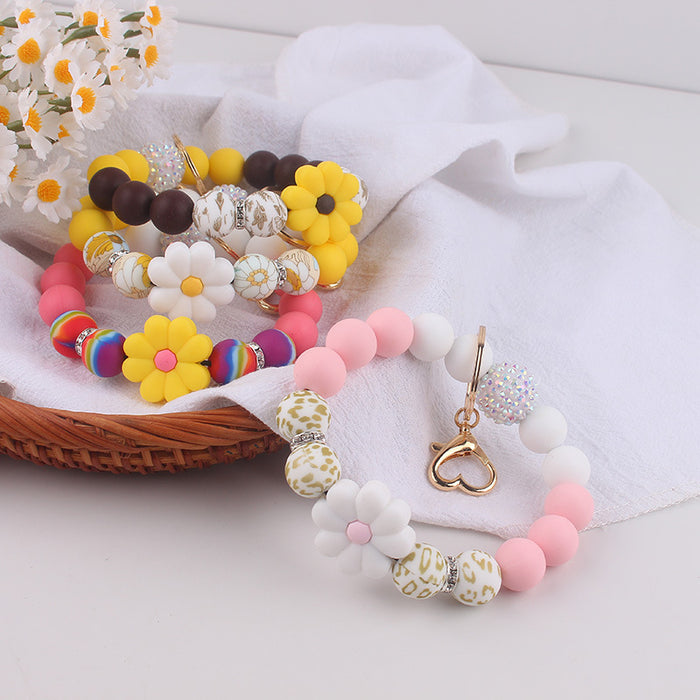 Wholesale Silicone Begonia  Jewelry Silicone Keychain Flower Bracelet