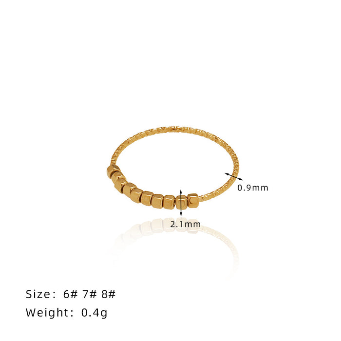 Wholesale Ring hexagonal small square exquisite and compact titanium steel