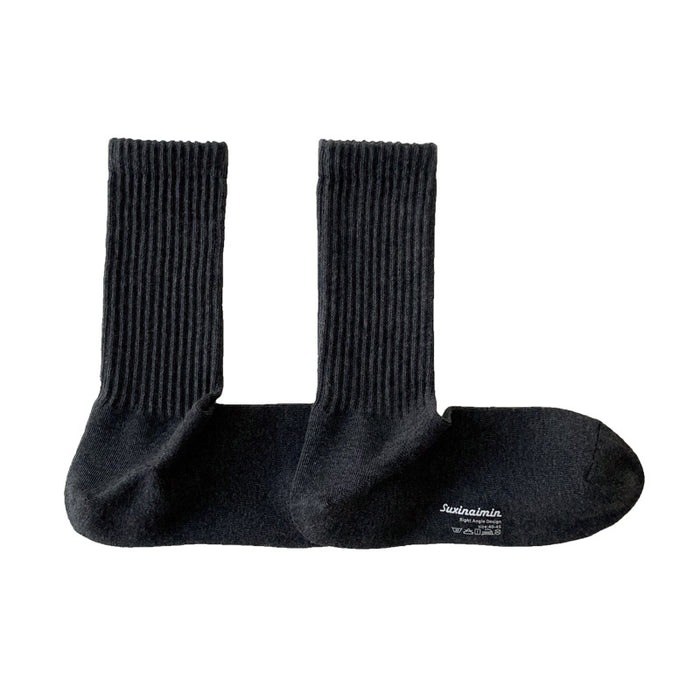 Wholesale Socks Solid color Vertical stripe Middle tube Socks Sports Socks Anti odor and Sweating Cotton Socks Right angle Socks
