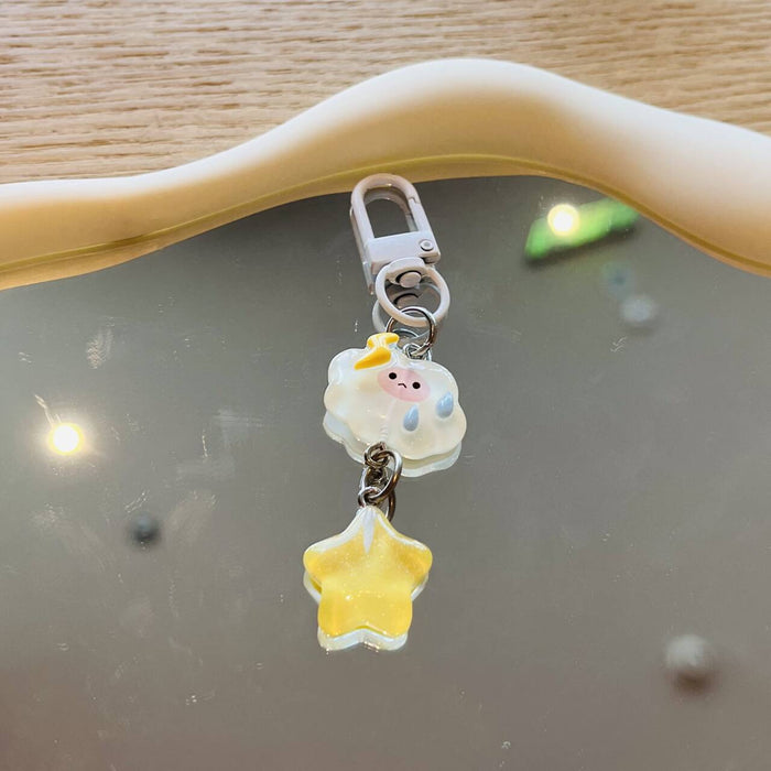 Wholesale Rainbow Cloud Star Phone Strap Cute Resin Backpack Charm Pendant Trendy Decorative Accessory