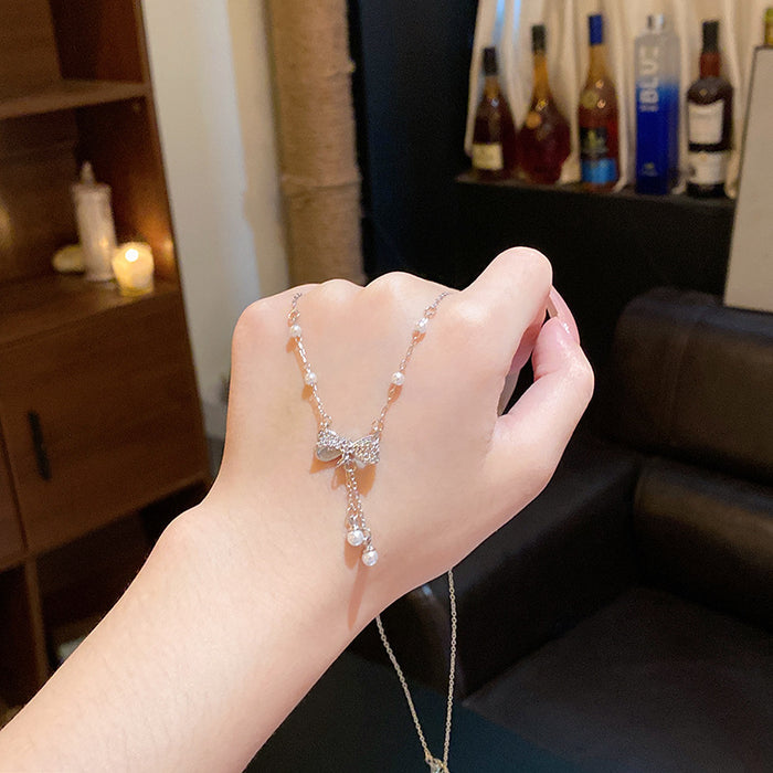 Wholesale Titanium Steel Micro Inlaid Zircon Clavicle Chain