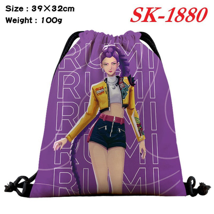 Wholesale Kpop drawstring storage bag with large capacity and full color design also functions as a shopping bag