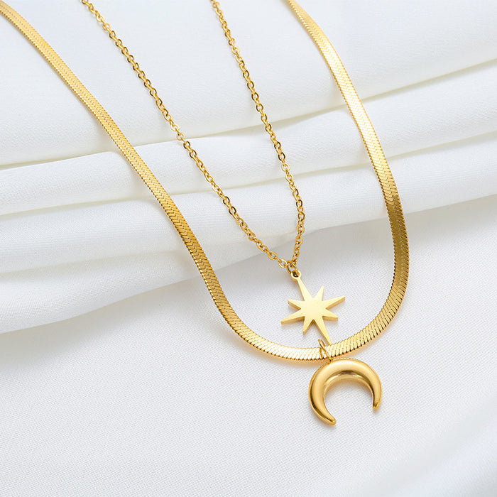 Wholesale  Titanium steel Necklace Women' s Clavicle Chain Trendy Internet Celebrity Ins Explosions