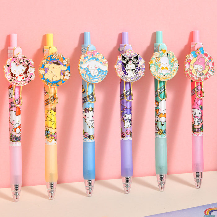 Wholesale full series push gel pen multi-color pen Journal pen carbon water pen black pen ten-color pen