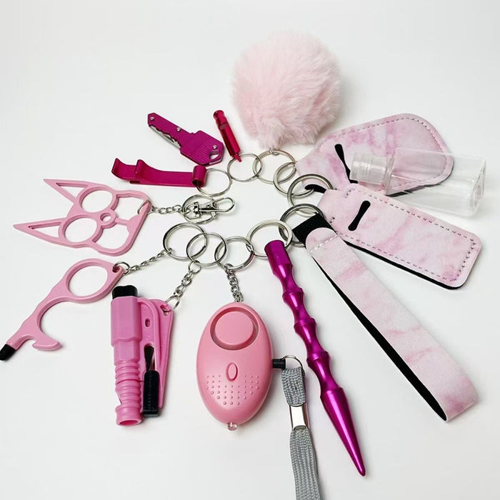 Wholesale Black Alloy Multifunctional 13 Piece Self Defense Keychain Set Outdoor Keyring Gift Everyday Carry Resale