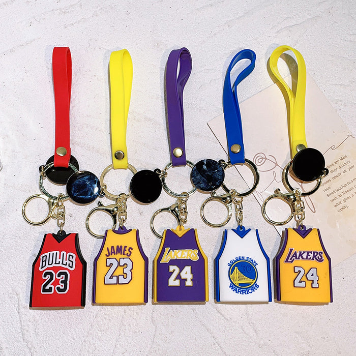 Wholesale Silicone Cartoon Jersey Keychain JDC-KC-Qiwei026