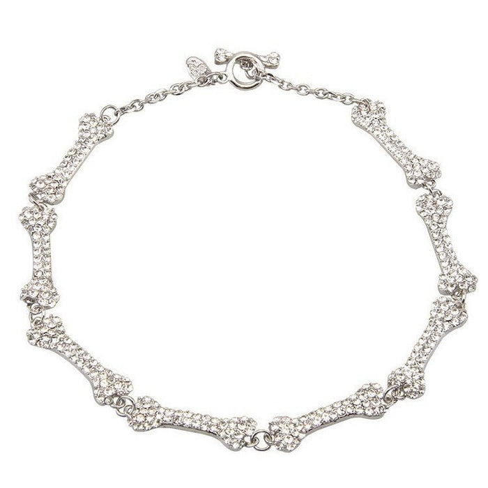 Wholesale Fully encrusted bone-shaped patchwork choker necklace