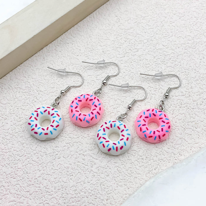 Wholesale Donut Resin Pendant Earrings JDC-ES-Oulu004