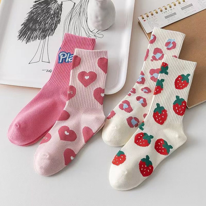 Wholesale Pile Socks Colorful Candy Colored Women's Mid Tube Personalized Trendy New Style Loose Mouth Bubble Socks JDC-SK-JiaMu009