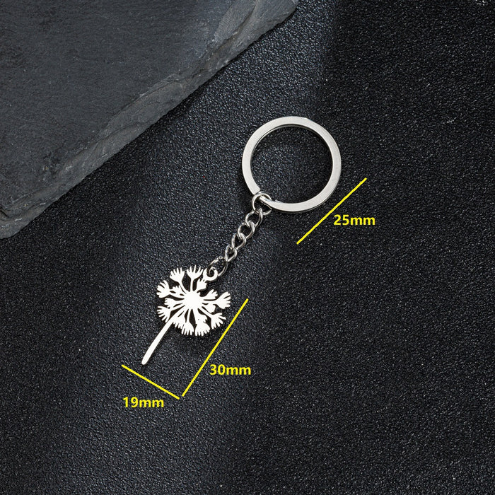 Wholesale Stainless Steel Simple Flower Pendant Keychain JDC-KC-JiS001