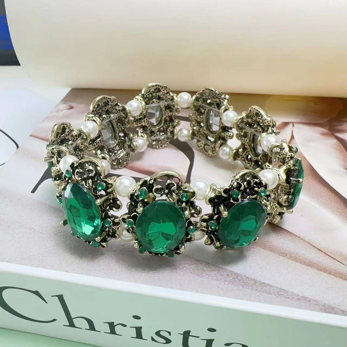 Wholesale Alloy Gem Pearl Bracelet