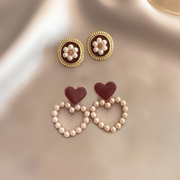 Wholesale Heart Pearl Earrings JDC-ES-MYY013