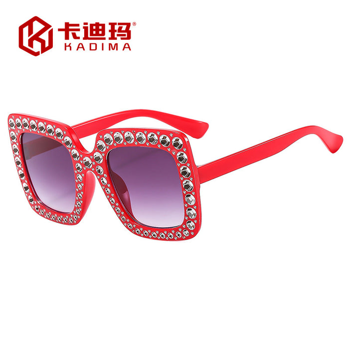 Wholesale Square Rhinestone Disco Sunglasses
