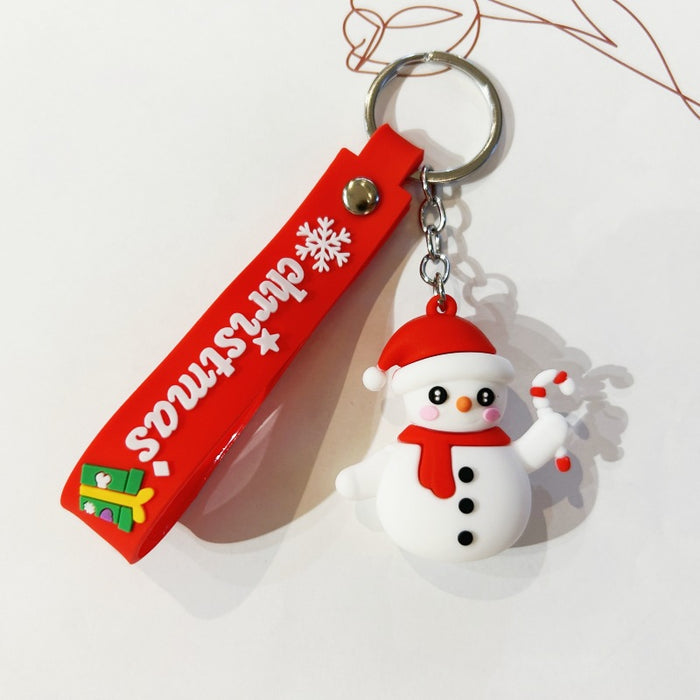 Wholesale PVC Christmas Snowman Cartoon Doll Keychain JDC-KC-WuYi083