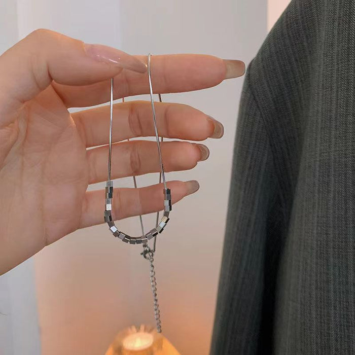 Wholesale Square silver titanium steel lock chain accessory with simple design