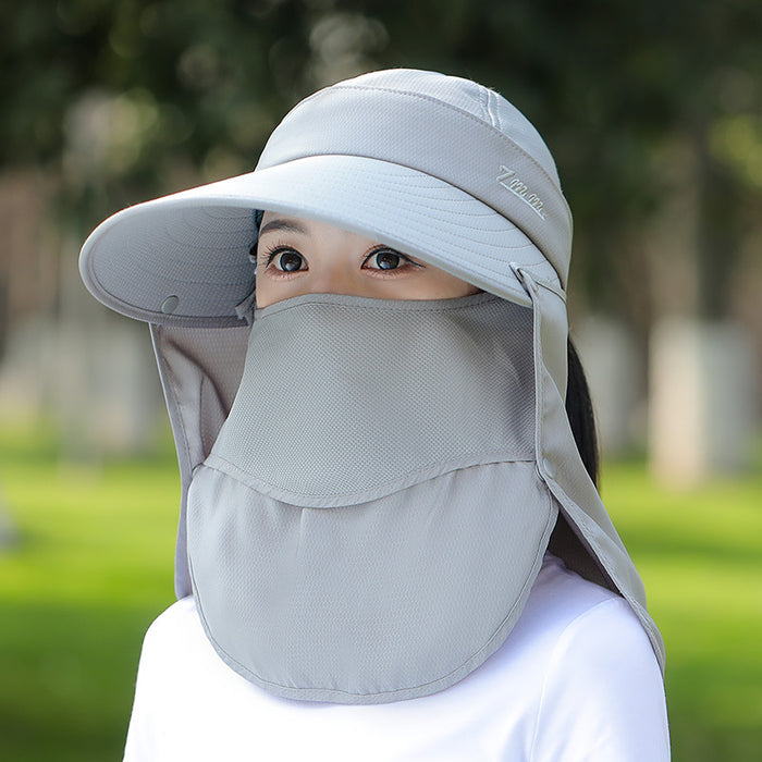 Wholesale Summer sun hat, women's UV protection sun hat, outdoor face covering shawl mask hat, windproof cycling sun hat