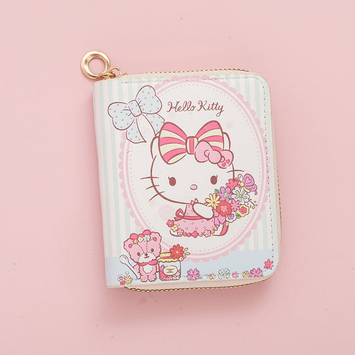 Wholesale Girl Short Cute Printed Student Cartoon  Wallet Coin Purse Id Bag Card Holder