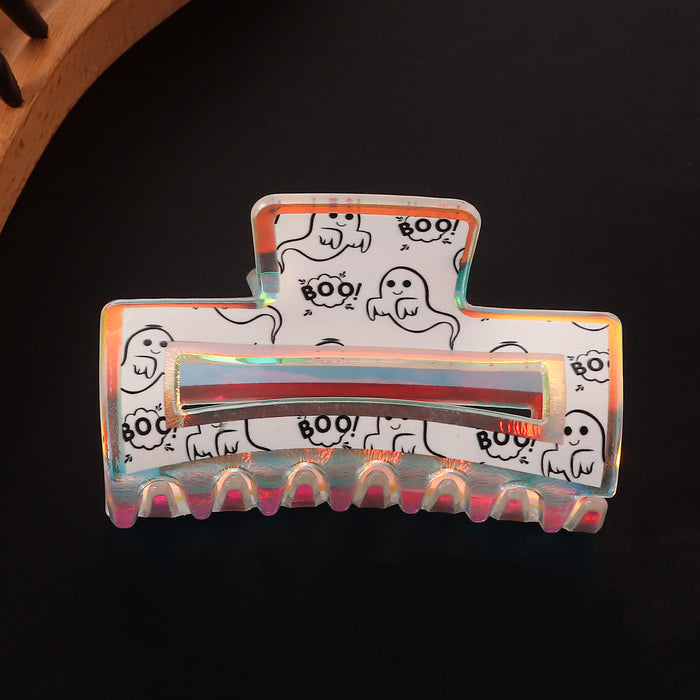 Wholesale  Pumpkin Ghost Laser Effect Printed Clip Shark Clip Hair Accessory
