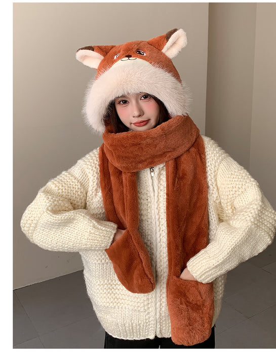 Wholesale Cartoon bunny and fox winter windproof hat