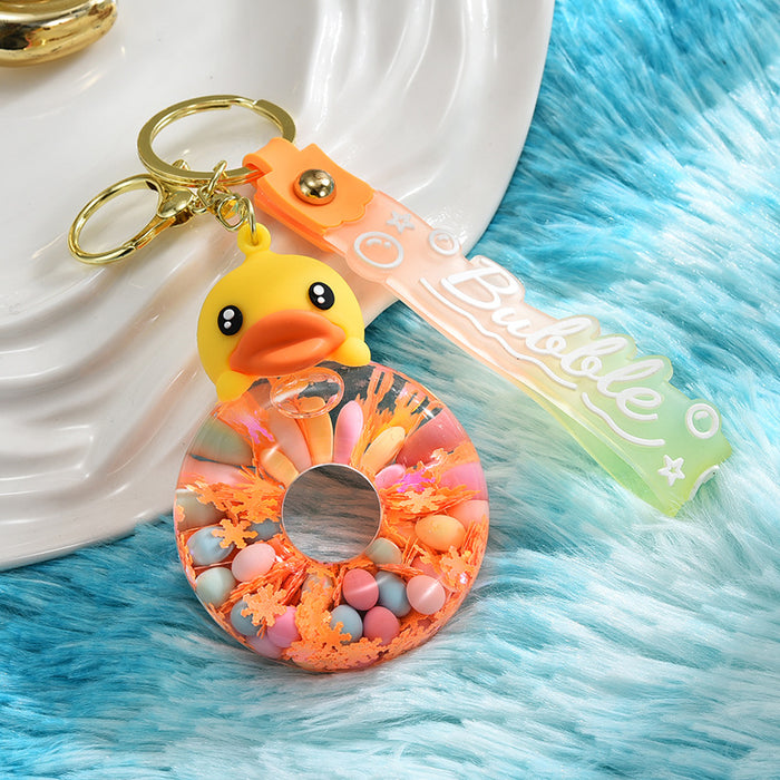 Wholesale Cartoon Quicksand Swim Ring Keychain