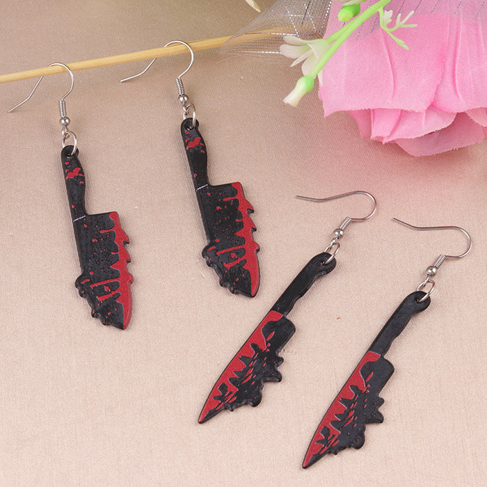 Wholesale  Acrylic Earrings Dark Horror Blooded Chopper Dagger Earrings Distinctive Earrings Ear Jewelry