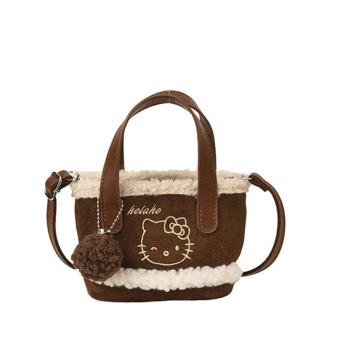 Wholesale Cute Cartoon Embroidered Velvet Crossbody Shoulder Bag for Kids