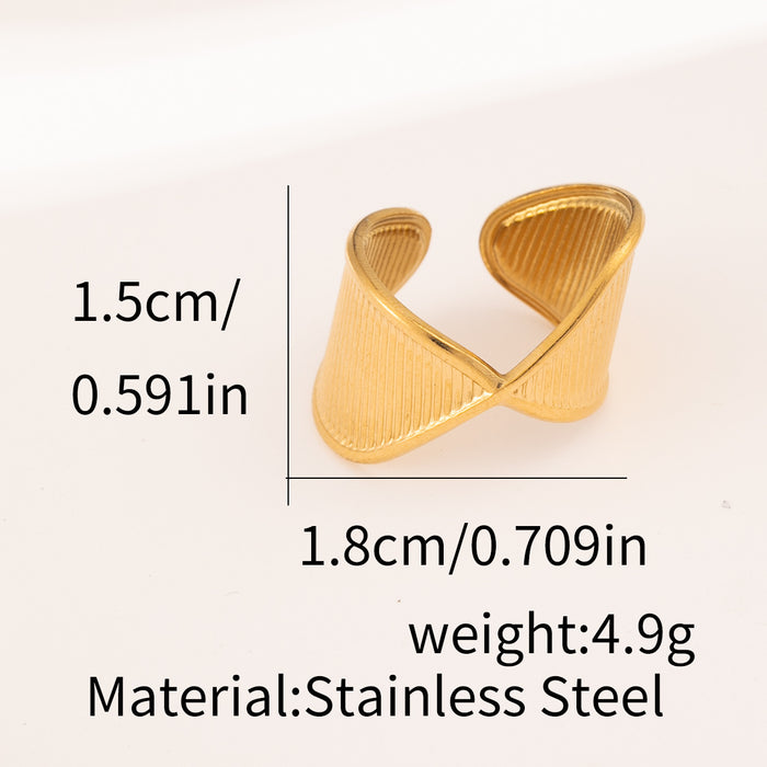 Wholesale Elegant design with textured openwork  a unique and minimalist stainless steel ring