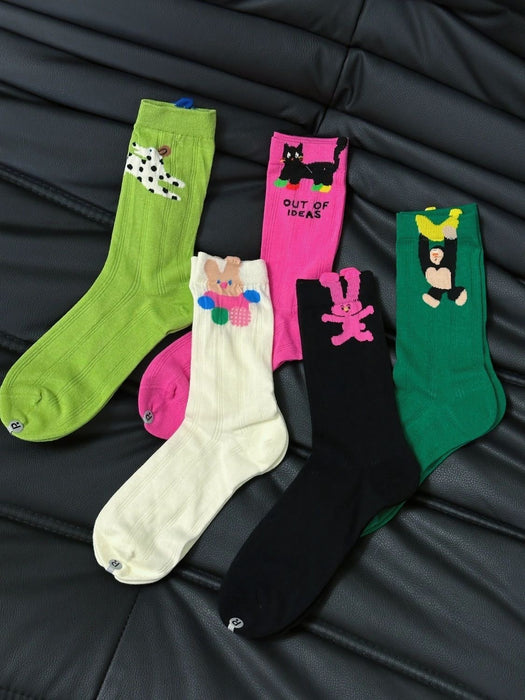 Wholesale Distinctive Socks Women's Summer Cartoon Thin Trendy Design Small Style Mid-tube Socks