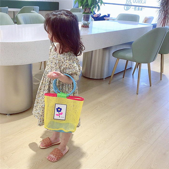 Wholesale Fashion Contrast Color Mesh Children's Tote Bag  JDC-HB-YuanDuo019