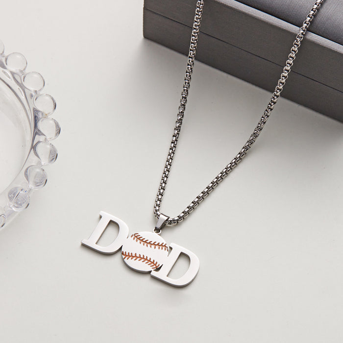 Wholesale Oil dripping titanium steel necklace stainless steel non-fading ball oil dripping letter sweater chain