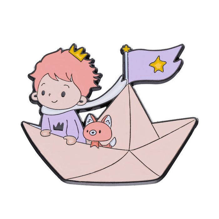 Wholesale Cartoon Anime Little Prince Series Peripheral Brooch Metal Cute Whale Badge Pendant Jewelry Clothing Accessories